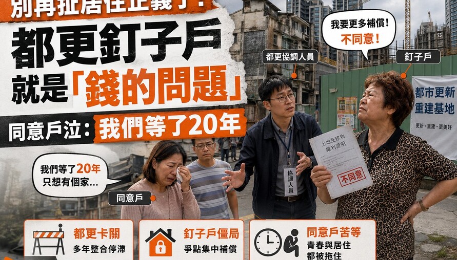 別再扯居住正義了！都更釘子戶就是「錢的問題」 同意戶泣：我們等了20年