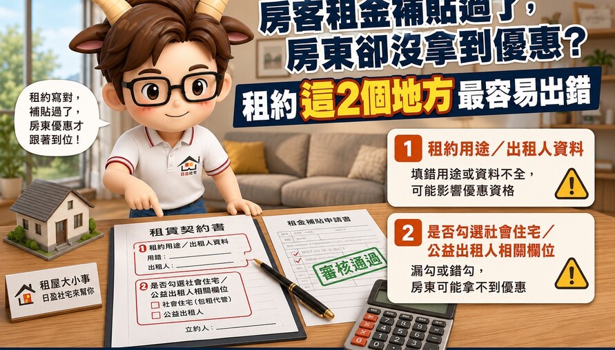 房客租金補貼過了，房東卻沒拿到優惠？租約這2個地方最容易出錯
