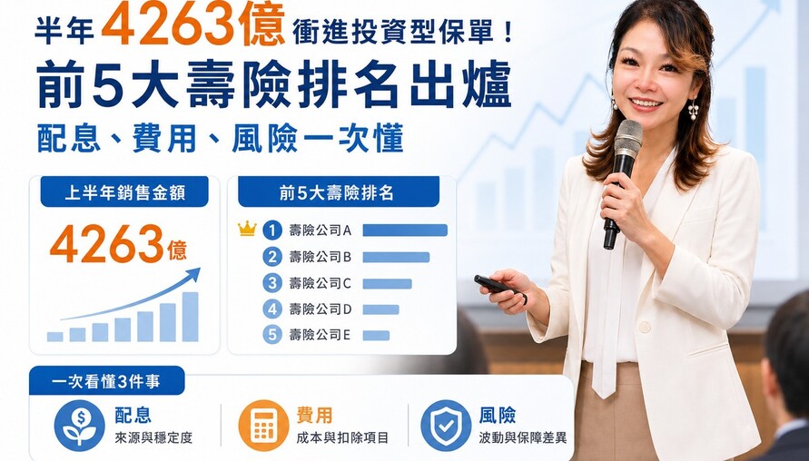 保險達人》半年4263億衝進投資型保單！前5大壽險排名出爐　配息、費用、風險一次懂