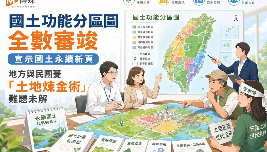 國土功能分區圖全數審竣 宣示國土永續新頁 地方與民團憂「土地煉金術」難題未解