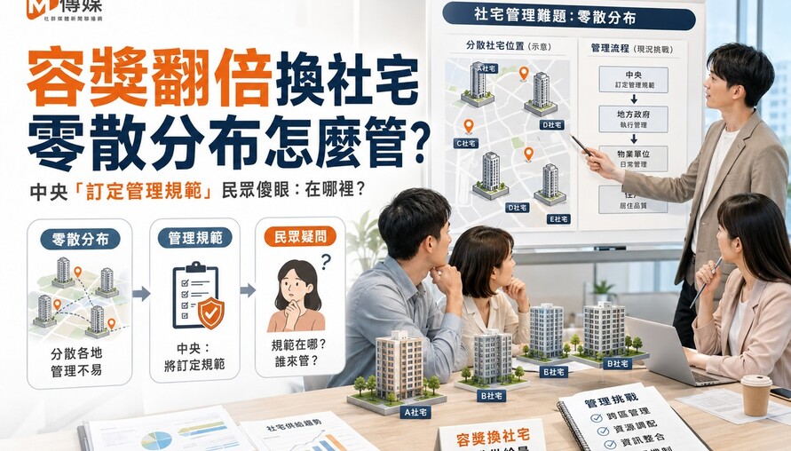 民眾傻眼 在哪裡? 容獎翻倍換社宅 零散分布怎麼管？中央會「訂定管理規範」
