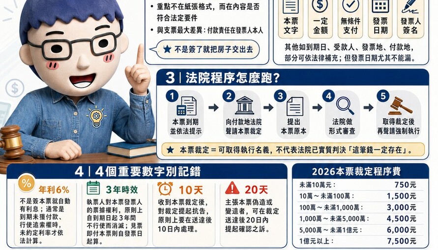 本票是什麼？從文具店「玩具本票」到法院強制執行 專家解析：為何簽下去等於交出財產權？