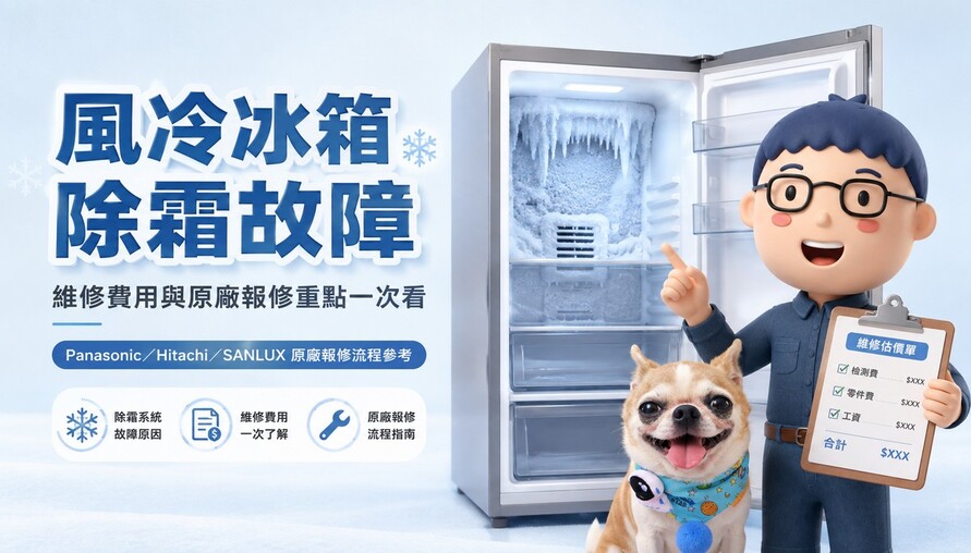 風冷冰箱除霜故障怎麼修？維修費用與3大品牌原廠報修一次看