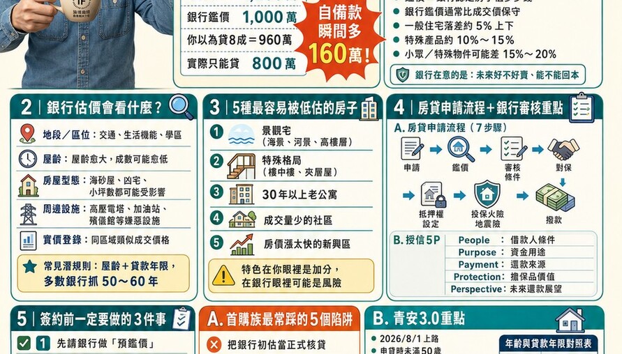 估價貸款懶人包》銀行鑑價跟成交價是兩回事！不想自備款突然多噴上百萬，簽約前先搞懂這5件事