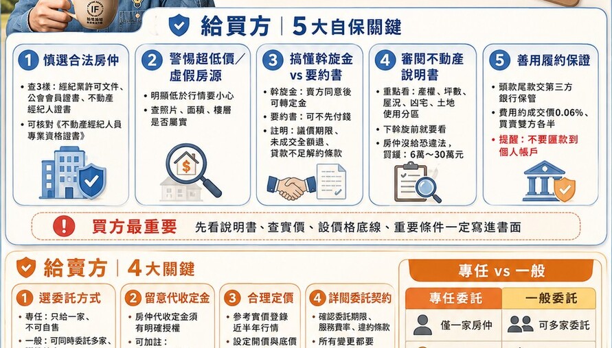 找房仲買房/賣房 懶人包》買方5大自保、賣方4大關鍵 阿明：魔鬼藏在契約裡，別讓口頭承諾變成一場空