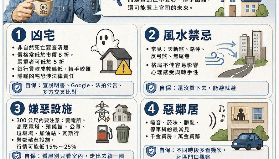 買房最忌諱什麼？凶宅、風水、惡鄰⋯⋯阿明幫你整理5大「買房地雷」