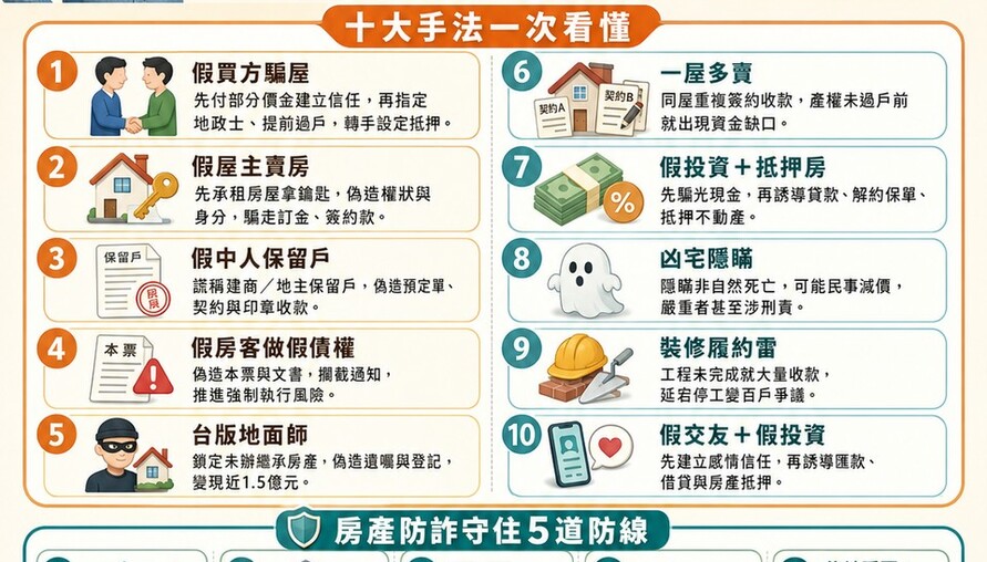 買房十大詐騙與交易陷阱全解析》地面師、假買方騙屋、假保留戶、凶宅隱瞞　千萬房產這樣守