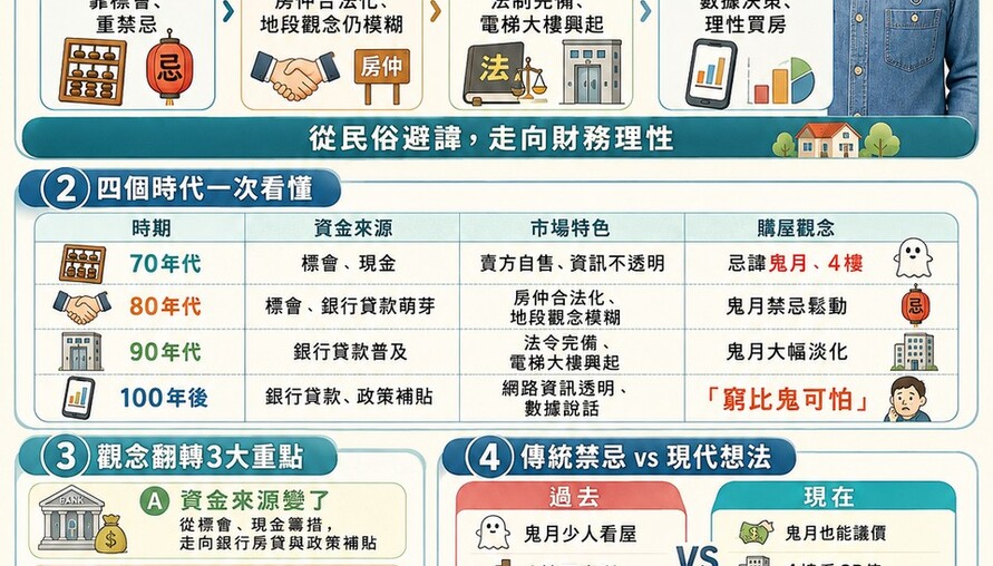從「有土斯有財」到「窮比鬼可怕」！台灣人買房觀念40年大翻轉
