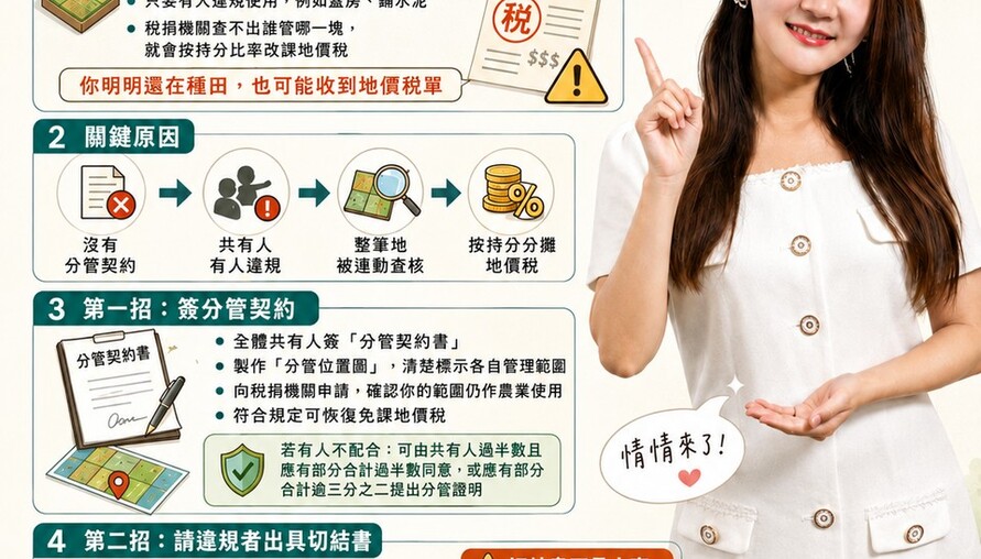 共有農地被牽連課地價稅？情情教你兩招自保，別讓別人的違規變成你的負擔