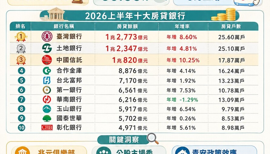 房貸市場為何公股吃下一半？青安政策＋72-2鬆綁成關鍵　臺銀、土銀房貸雙破1.2兆