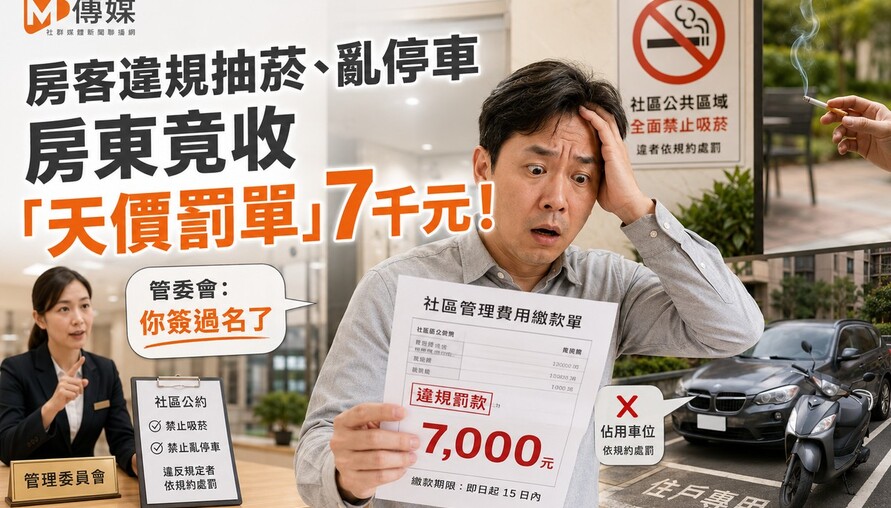 房客違規抽菸、亂停車 房東竟收「天價罰單」7千元！管委會：你簽過名了