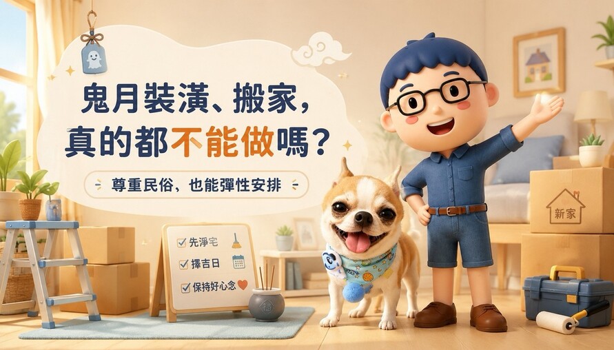 鬼月裝潢、搬家真的都不能做？4種常見情況，其實可以這樣安排