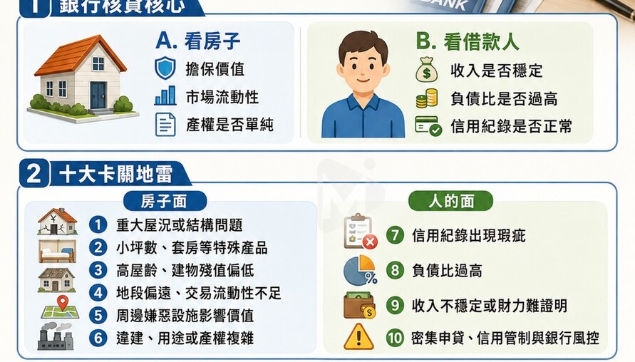 房貸卡關十大地雷！小套房、老屋、信用瑕疵都上榜　銀行核貸最看這兩件事