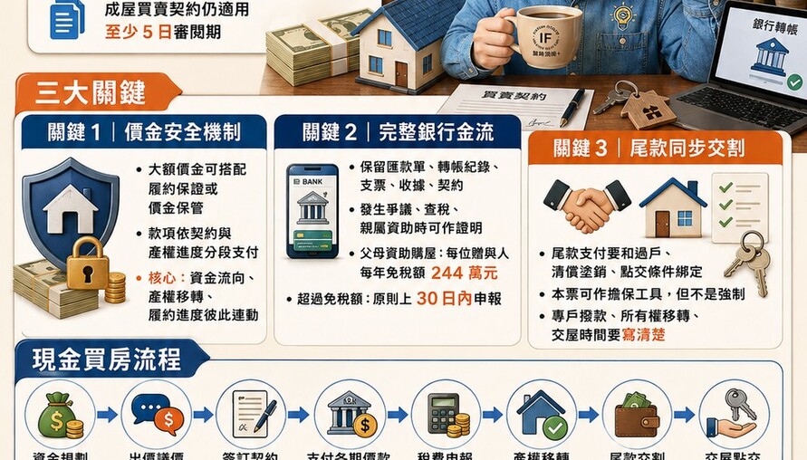 現金買房懶人包》省下房貸流程　履保、金流、尾款交割3件事最關鍵