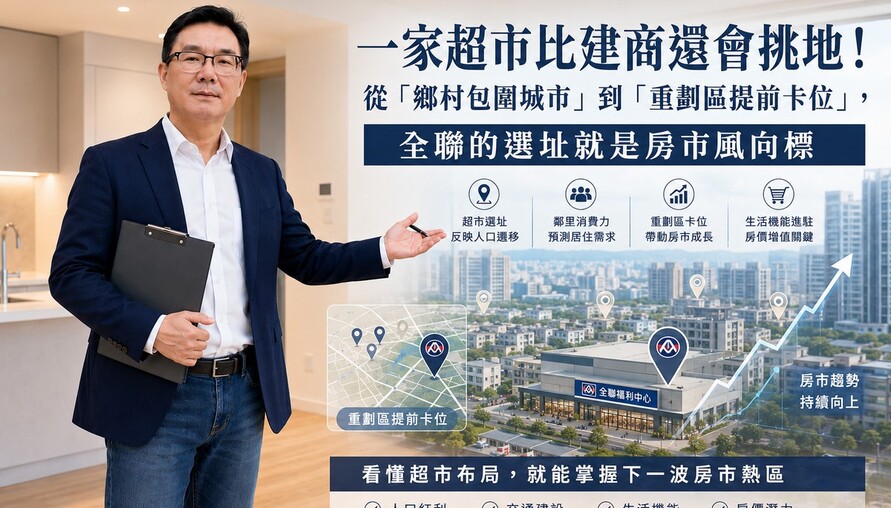 一家超市比建商還會挑地！從「鄉村包圍城市」到「重劃區提前卡位」，全聯的選址就是房市風向標