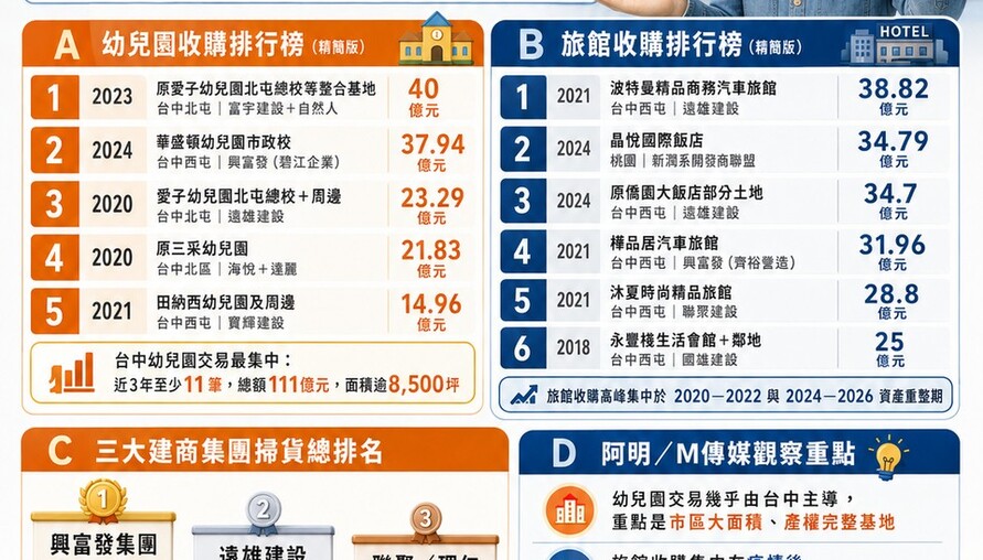 幼兒園、旅館變建商獵地熱門標的！10年交易榜曝光　興富發代表案近118億居冠