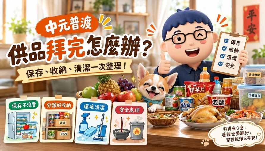 中元普渡供品拜完怎麼辦？保存、收納、清潔一次整理