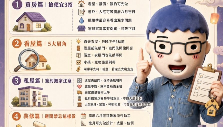 【賣厝阿明】2026鬼月買屋、租屋、裝修全攻略！命理師：現在反而是「撿便宜」的好時機？