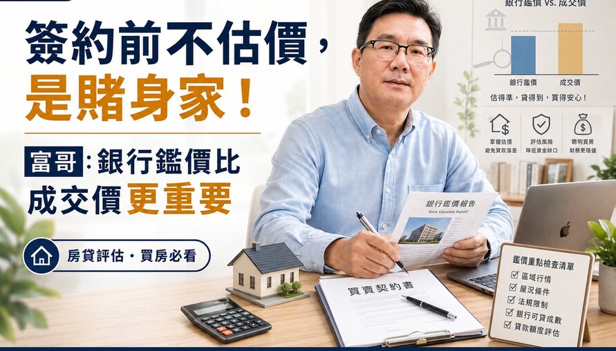 簽約前不估價是賭身家！富哥：銀行鑑價比成交價更重要