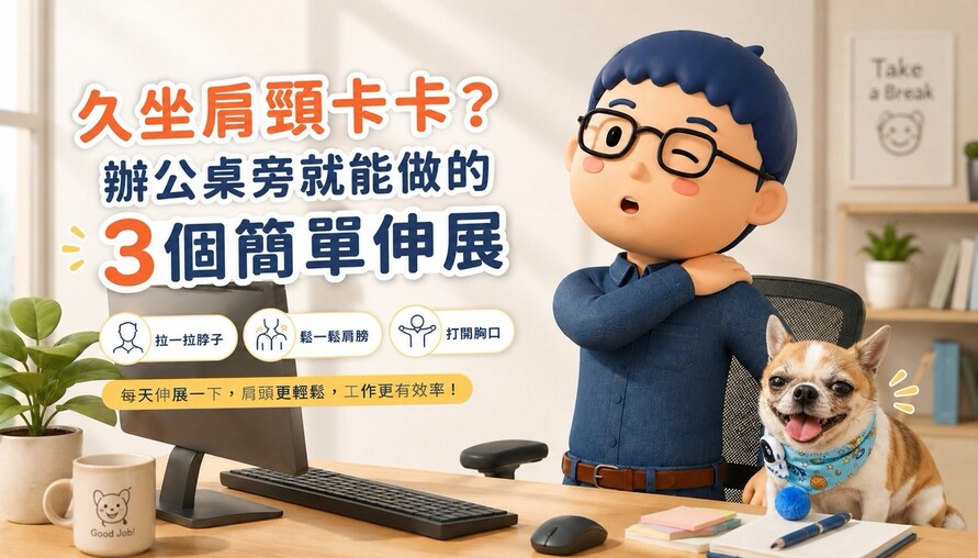 久坐肩頸卡卡？辦公桌旁就能做的3個簡單伸展