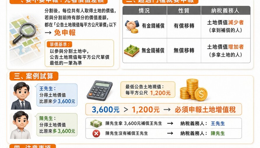 共有土地分割｜土增稅申報懶人包