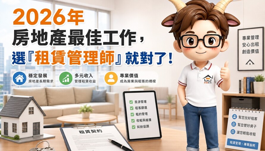 2026年房地產最佳工作，選「租賃管理師」就對了！