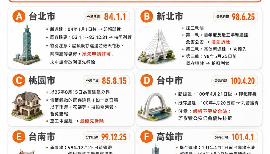 六都違建處理懶人包｜新舊怎麼分、會不會拆？一張表看懂你家違建在不在安全名單