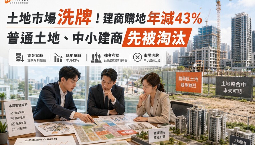 土地市場洗牌！建商購地年減43%　普通土地、中小建商先被淘汰  