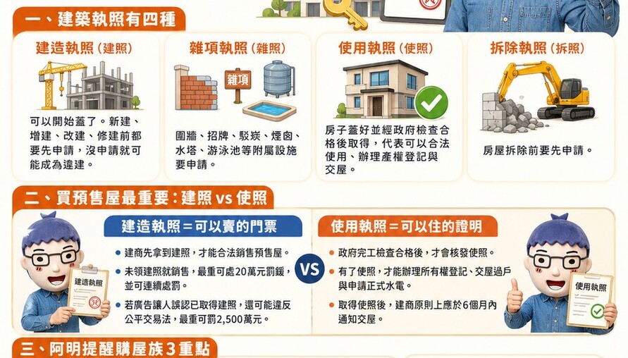 建築執照懶人包｜建照、使照、雜照、拆照一次看懂