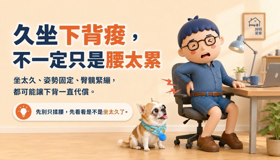 久坐下背痠，不一定只是腰太累！3個常見原因＋4個日常調整
