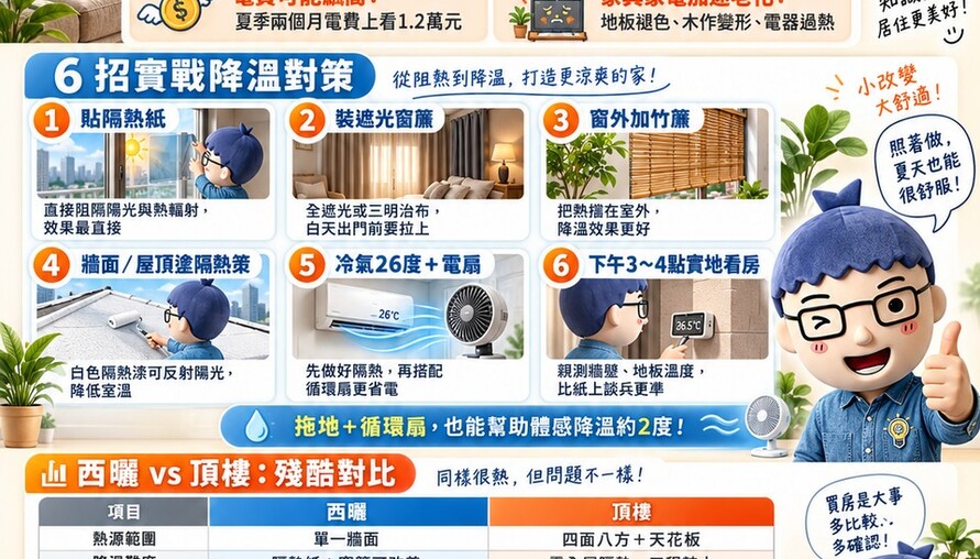 頂樓＋西曬怎麼選｜6招有感降溫、2真相一次看懂