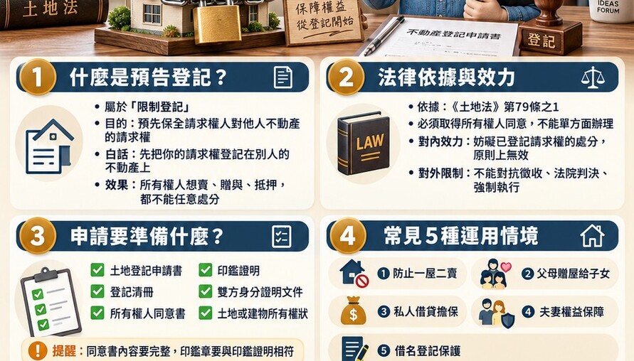 預告登記懶人包｜不動產上「鎖」 讓所有權人不能隨便賣、隨便借
