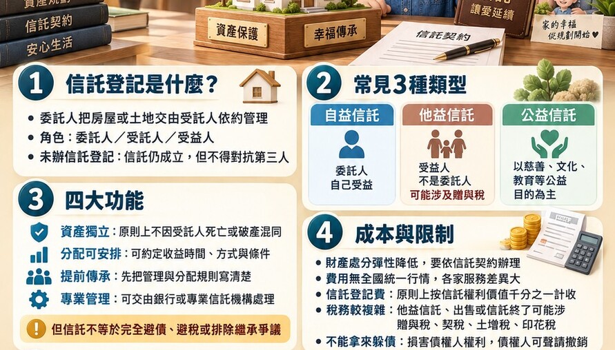 信託登記懶人包｜把房子「託付」管理　資產保護與傳承一次看懂