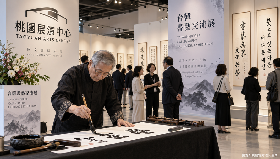 臺韓180件書藝作品桃園登場　漢字、韓文字同場展現不同筆墨風格