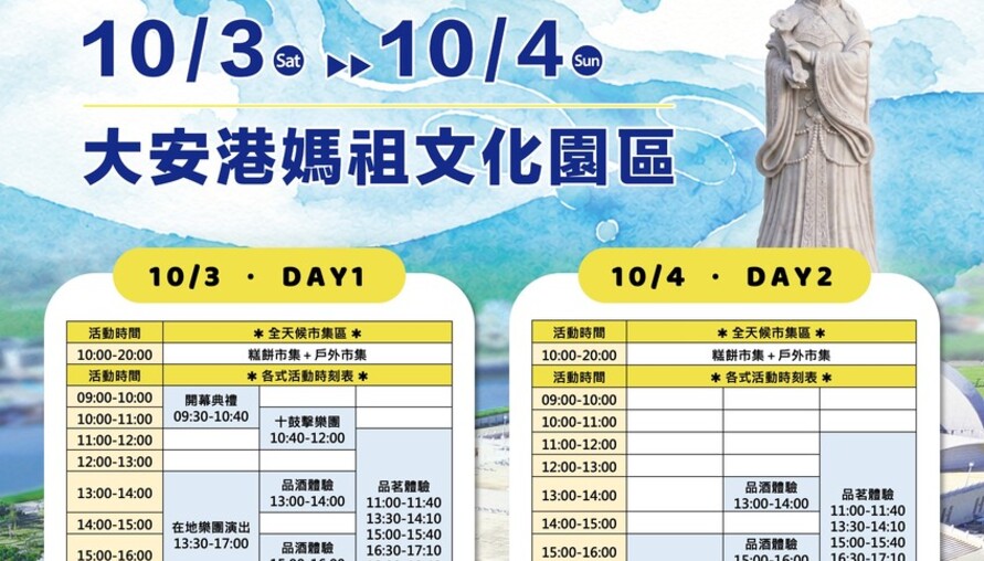 全台最高媽祖雕像10/3大安亮相 台中海洋觀光季重磅登場