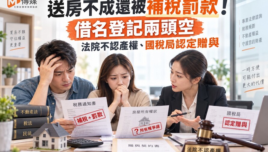 送房不成還被補稅罰款！借名登記兩頭空——法院不認產權、國稅局認定贈與