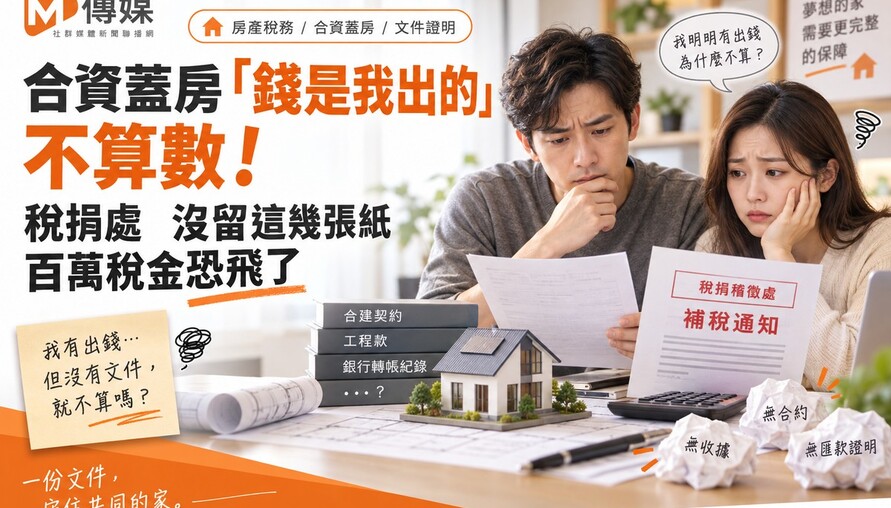 合資蓋房「錢是我出的」不算數！稅捐處一紙公文找上門　沒留這幾張紙　百萬稅金恐飛了
