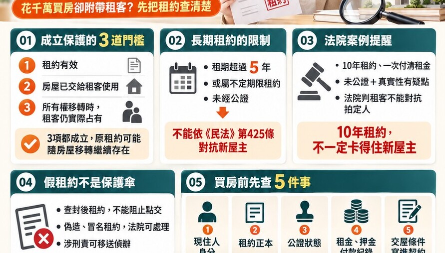 花千萬買房卻附帶租客！「買賣不破租賃」有3道門檻　10年假租約不一定卡得住新屋主