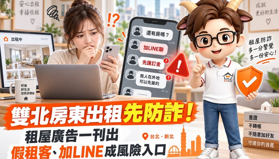房東出租先防詐！租屋廣告一刊出　假租客、加LINE成風險入口