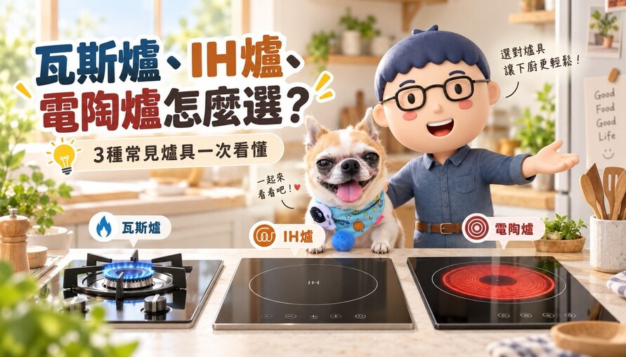 瓦斯爐、IH爐、電陶爐怎麼選？3種常見爐具差異一次看懂