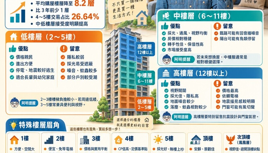 居家各樓層優缺點懶人包｜買房選樓層，一次看懂！｜賣厝阿明知識+