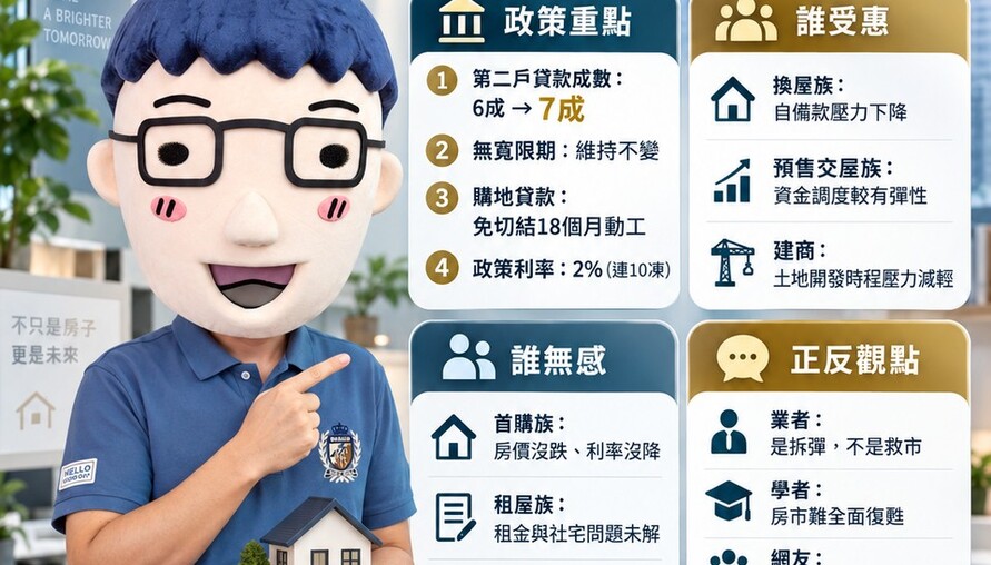 央行信用管制｜第二戶貸款升至7成、購地貸款免切結 誰受惠？誰無感？正反觀點一次看