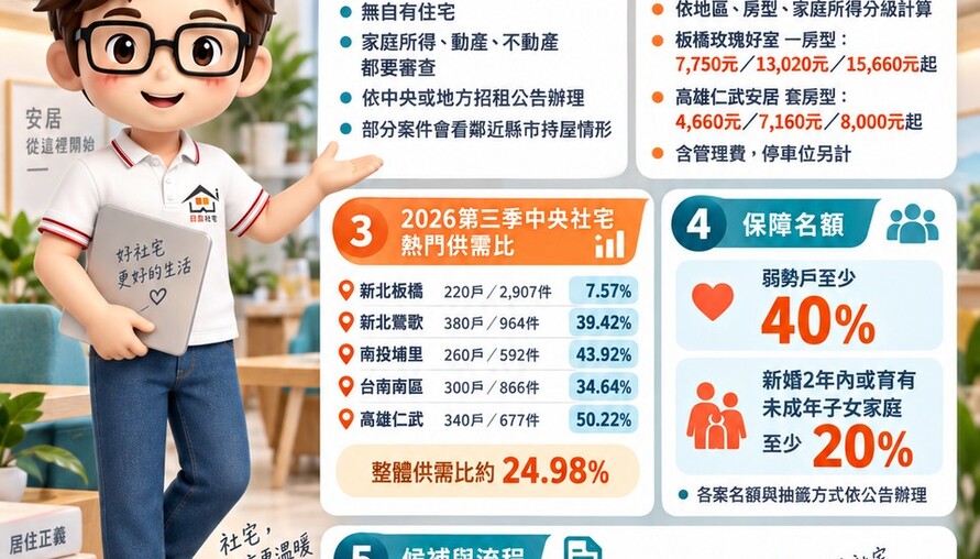 社會住宅｜申請資格、租金、抽籤中籤率、候補時間一次看！弱勢戶至少40%