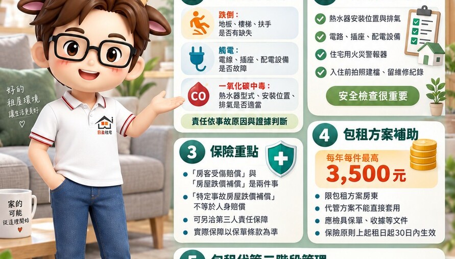 房客在租屋處發生意外，房東有責任嗎？跌倒、觸電、一氧化碳中毒與保險保障一次看懂