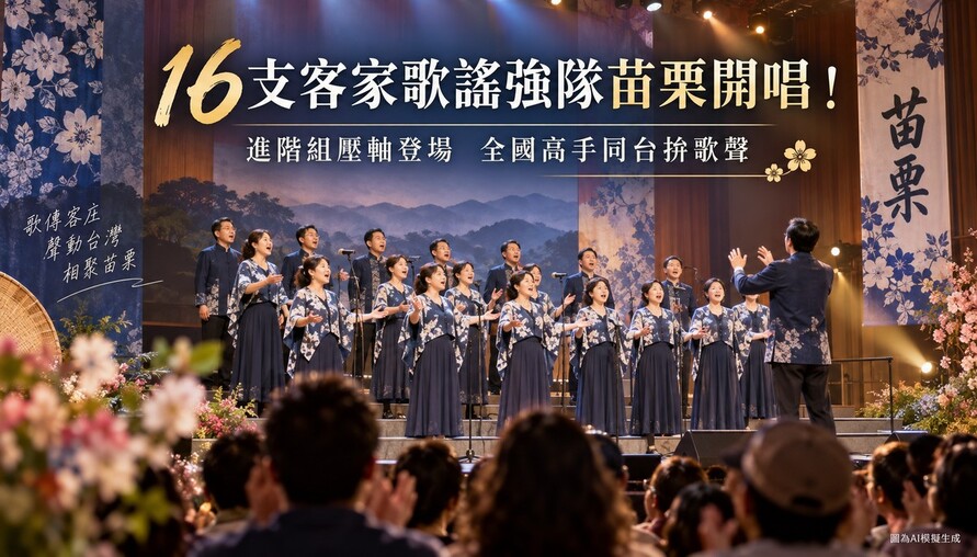 16支客家歌謠強隊苗栗開唱！進階組壓軸登場　全國高手同台拚歌聲