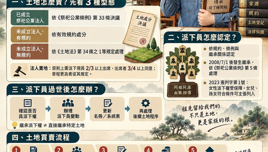 祭祀公業土地｜派下員資格、土地出售、繼承登記與常見糾紛一次看懂