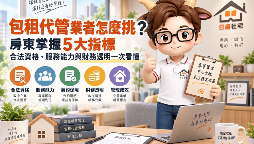 包租代管業者怎麼挑？房東掌握5大指標　合法資格、服務能力與財務透明一次看懂