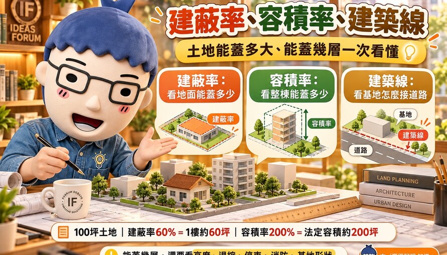 建蔽率、容積率、建築線｜土地能蓋多大、能蓋幾層一次看懂