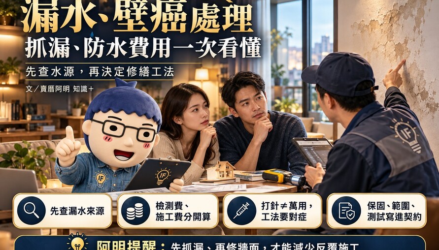 漏水、壁癌處理｜抓漏、防水費用一次看懂！先查水源，再決定修繕工法