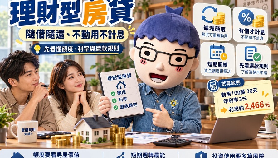 理財型房貸｜隨借隨還、不動用不計息　先看懂額度、利率與還款規則